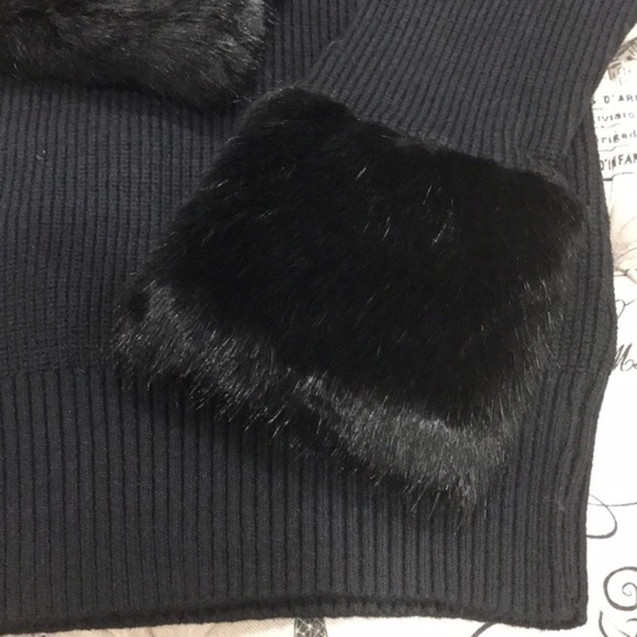 Love Token Knit Sweater with Faux Fur Cuffs - Picture 6 of 7